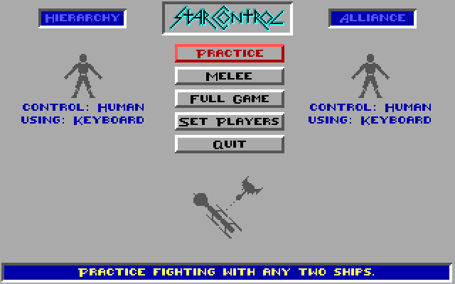 Star Control IBM PC/Compatibles Screenshot: The main menu.