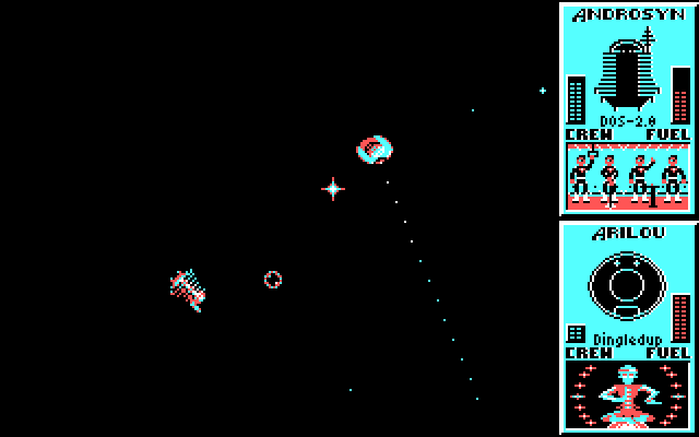 Star Control IBM PC/Compatibles Screenshot: The saucer like ship is very quick and can be hard to hit!