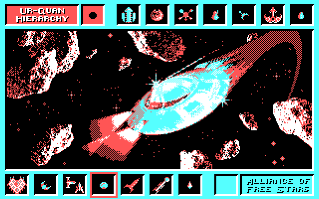Star Control IBM PC/Compatibles Screenshot: This saucer like skiff is very fast and agile.