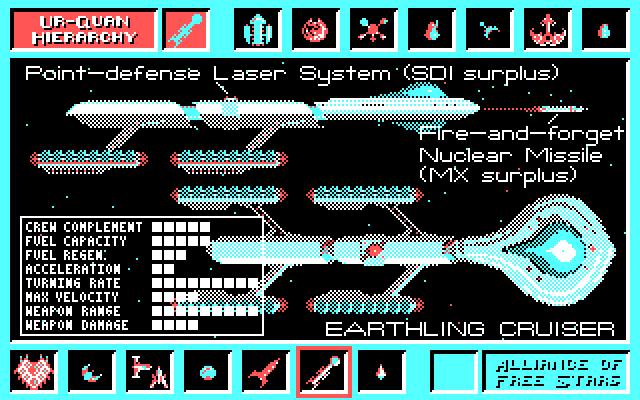 Star Control IBM PC/Compatibles Screenshot: The Earthling's ship.