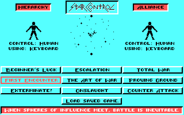 Star Control IBM PC/Compatibles Screenshot: Select a scenario for the full game.