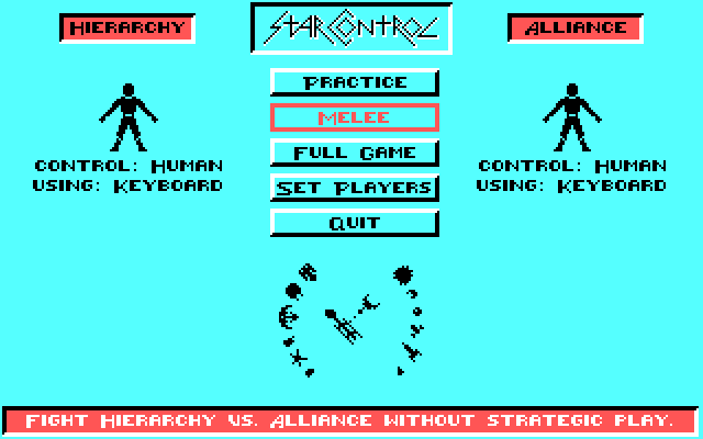 Star Control IBM PC/Compatibles Screenshot: The main menu.