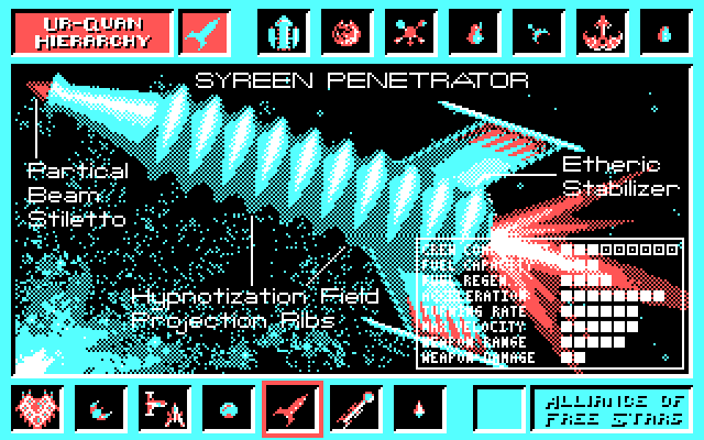 Star Control IBM PC/Compatibles Screenshot: The Syreen Penetrator.