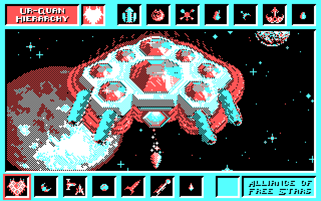 Star Control IBM PC/Compatibles Screenshot: This is the most powerful ship for the Alliance.