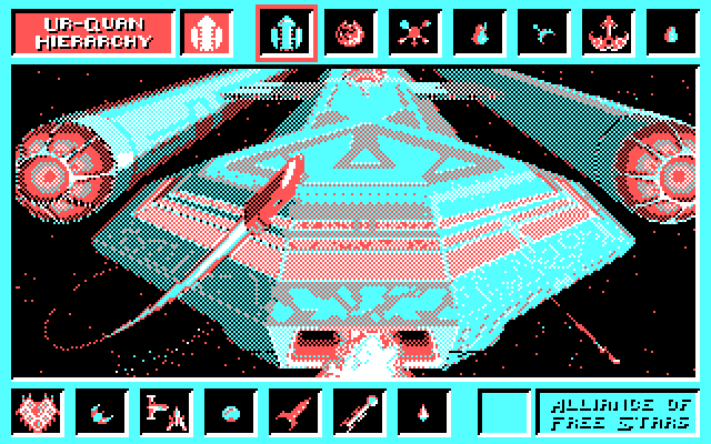 Star Control IBM PC/Compatibles Screenshot: This is the Ur-Quans most powerfull ship.