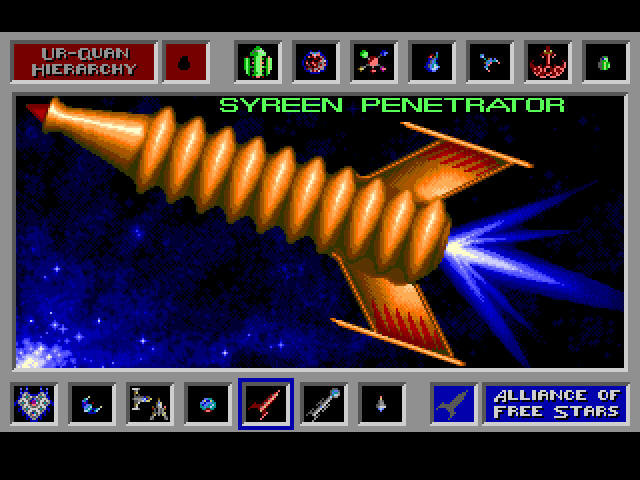 Star Control Sega Genesis / Mega Drive Screenshot: Graphic for the Syreen Penetrator...