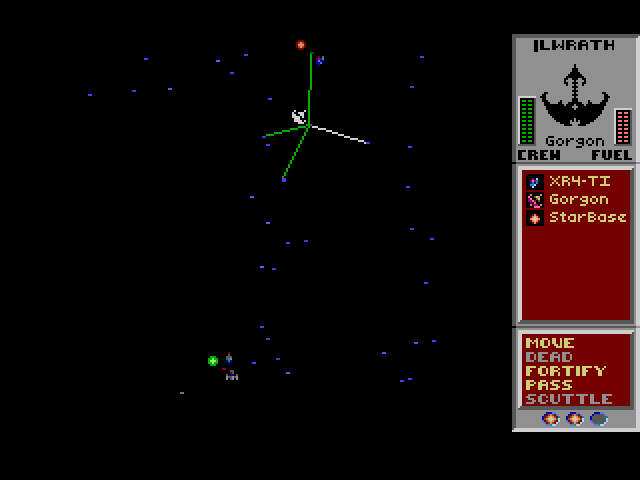 Star Control Sega Genesis / Mega Drive Screenshot: The lines show possible moves.