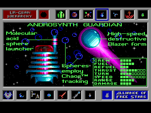 Star Control Sega Genesis / Mega Drive Screenshot: Introducing the Androsynth Guardian.