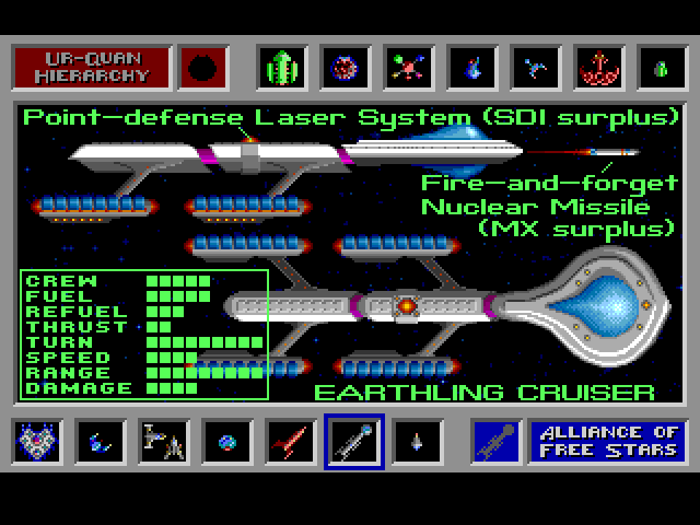 Star Control Sega Genesis / Mega Drive Screenshot: The Earthling Cruiser.