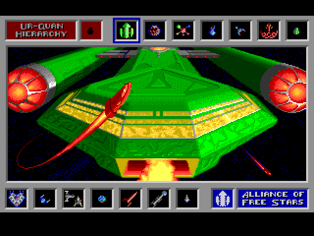 Star Control Sega Genesis / Mega Drive Screenshot: This is the Ur-Quan Dreadnaught.