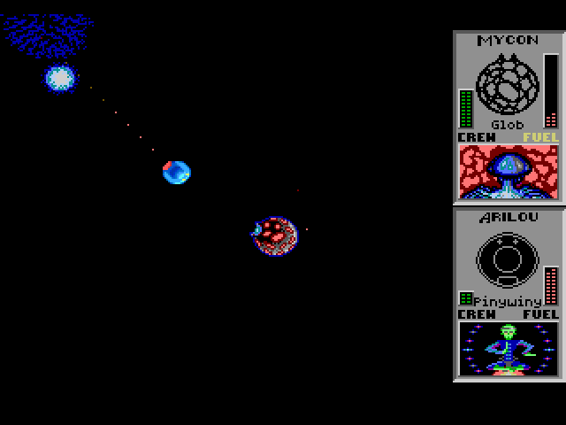Star Control Sega Genesis / Mega Drive Screenshot: Two ships about to collide!