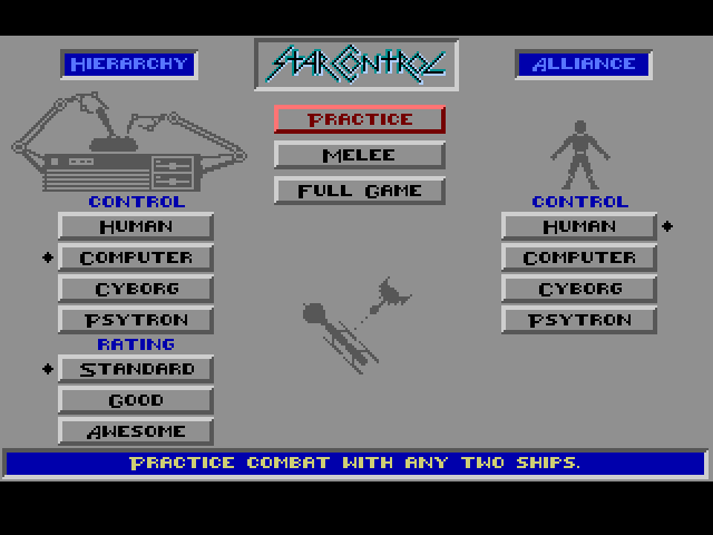 Star Control Sega Genesis / Mega Drive Screenshot: The main menu.