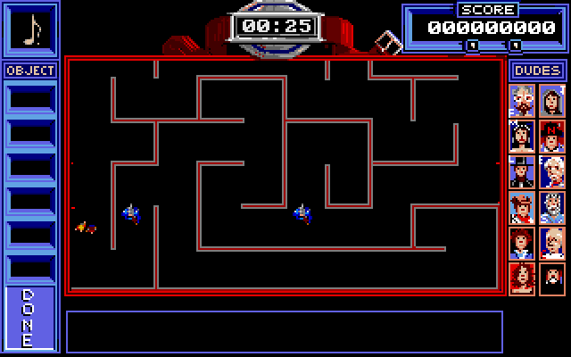 Bill & Ted's Excellent Adventure IBM PC/Compatibles Screenshot: In this action sequence you need to avoid the police.