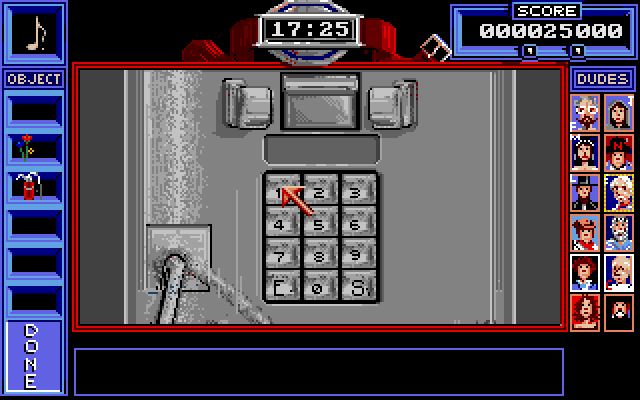 Bill & Ted's Excellent Adventure IBM PC/Compatibles Screenshot: Use the telephone booth to travel through time.