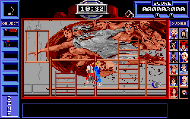 Bill & Ted's Excellent Adventure IBM PC/Compatibles Screenshot: Michaelangelo is busy painting...