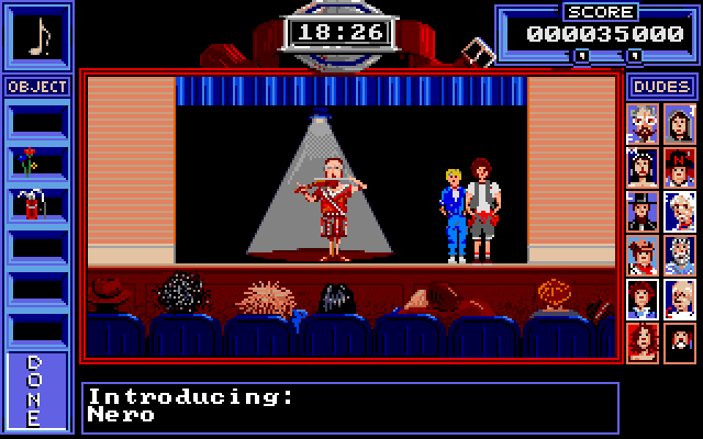 Bill & Ted's Excellent Adventure IBM PC/Compatibles Screenshot: Bill & Ted present all of the characters they found.