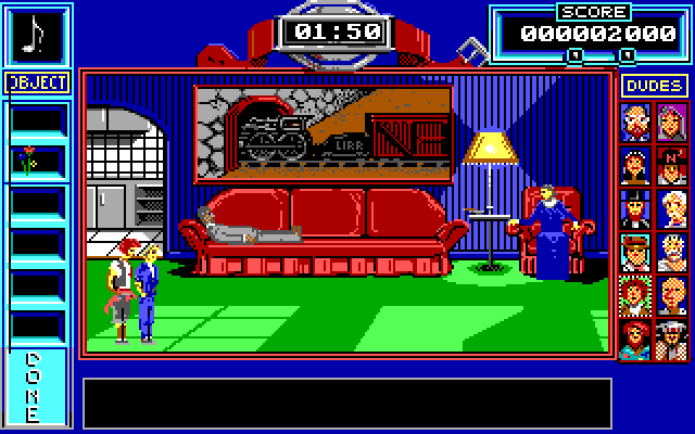 Bill & Ted's Excellent Adventure IBM PC/Compatibles Screenshot: Freud doesn't get along with his mother.