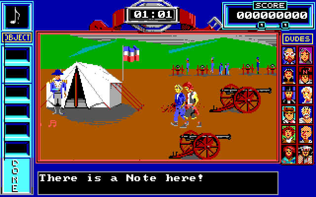Bill & Ted's Excellent Adventure IBM PC/Compatibles Screenshot: There is a note here!
