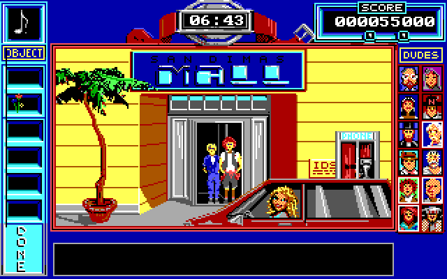 Bill & Ted's Excellent Adventure IBM PC/Compatibles Screenshot: Ready to head to school?
