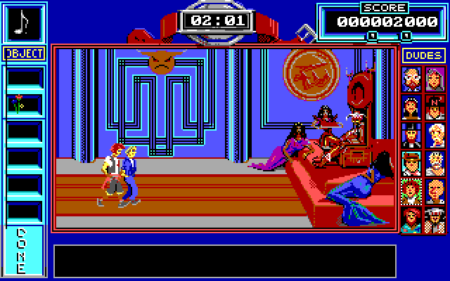 Bill & Ted's Excellent Adventure IBM PC/Compatibles Screenshot: How will you convince Genghis to follow you?