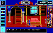 Bill & Ted's Excellent Adventure for IBM PC/Compatibles - There is a violin here! This is also the beginning of an action sequence similar to Donkey Kong.