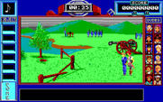Bill & Ted's Excellent Adventure for IBM PC/Compatibles - Dodge cannonballs in this action sequence.