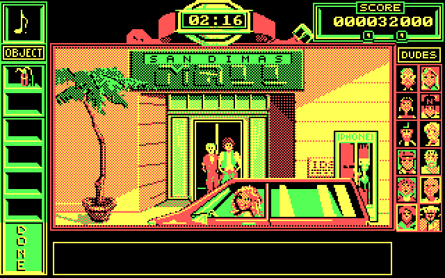 Bill & Ted's Excellent Adventure IBM PC/Compatibles Screenshot: Ready to head to school?