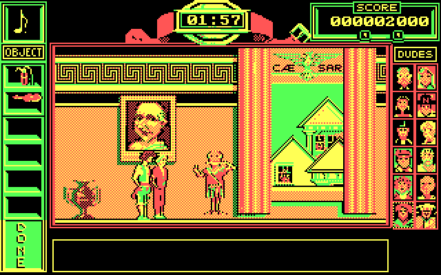 Bill & Ted's Excellent Adventure IBM PC/Compatibles Screenshot: Nero needs a fiddle!