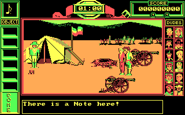 Bill & Ted's Excellent Adventure IBM PC/Compatibles Screenshot: Hmm, there is a note here.