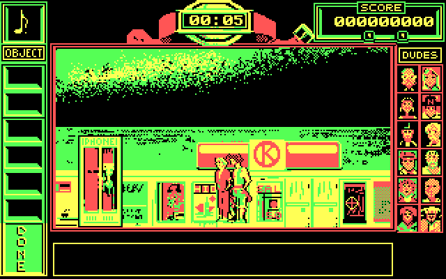 Bill & Ted's Excellent Adventure IBM PC/Compatibles Screenshot: The game begins at the Circle K.