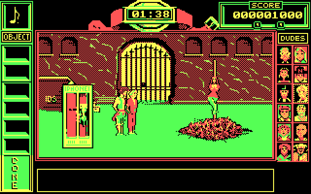 Bill & Ted's Excellent Adventure IBM PC/Compatibles Screenshot: We could use a fire extinguisher here...