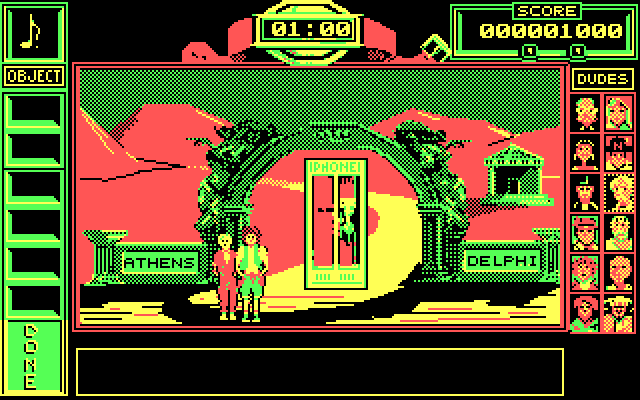 Bill & Ted's Excellent Adventure IBM PC/Compatibles Screenshot: Arrived in Athens...