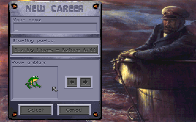 Aces of the Deep IBM PC/Compatibles Screenshot: Beginning a new career.