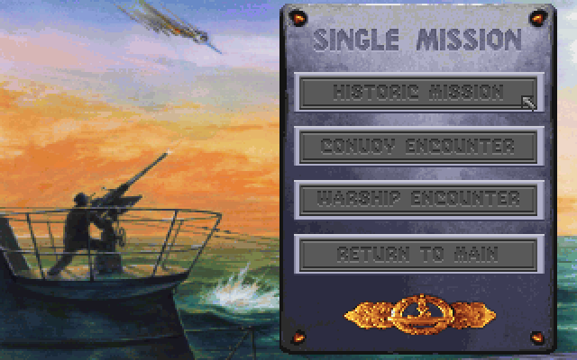 Aces of the Deep IBM PC/Compatibles Screenshot: Selecting a single mission.