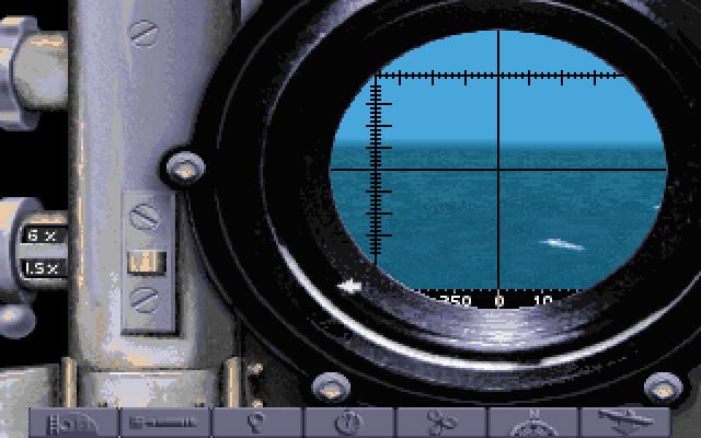 Aces of the Deep IBM PC/Compatibles Screenshot: Periscope view.