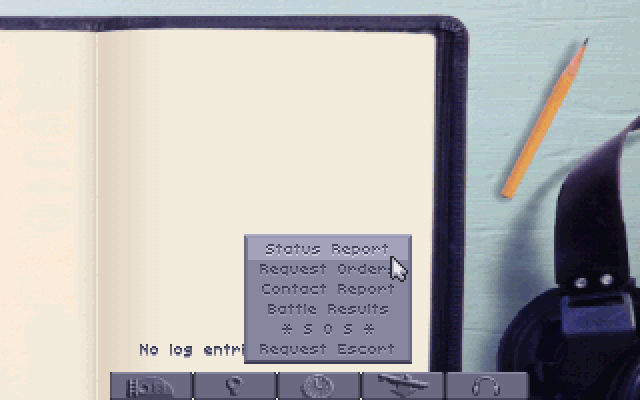 Aces of the Deep IBM PC/Compatibles Screenshot: Need a status report?