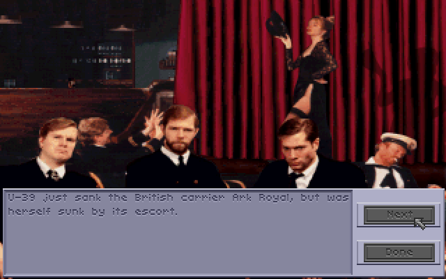 Aces of the Deep IBM PC/Compatibles Screenshot: At a nightclub.