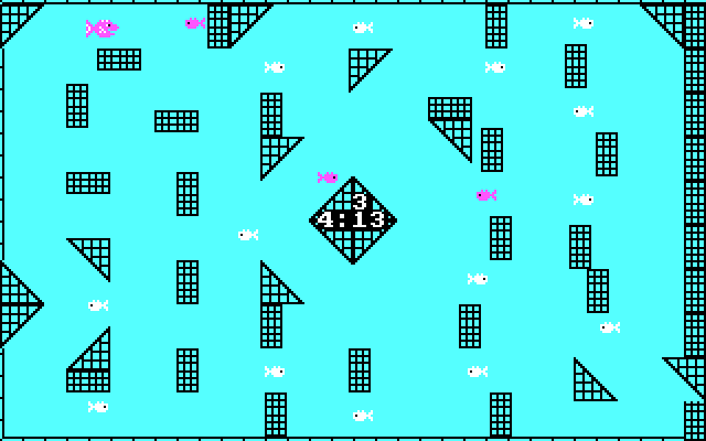 Freddy Fish IBM PC/Compatibles Screenshot: Navigate through the maze without touching a wall.