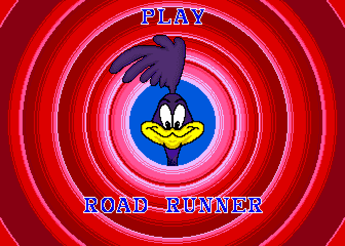 Road Runner Arcade Screenshot: Title screen.