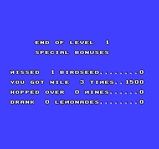 Road Runner NES / Famicom Screenshot: Level completed!