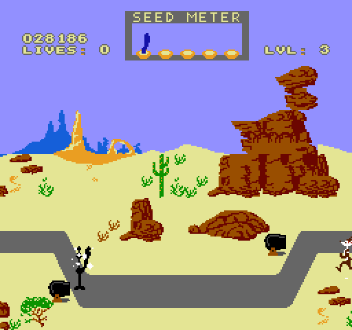 Road Runner NES / Famicom Screenshot: A canon got me!