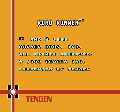 Road Runner NES / Famicom Screenshot: Credits screen.