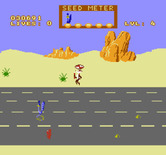 Road Runner for NES / Famicom - Watch out, the coyote flies in with dynamite!