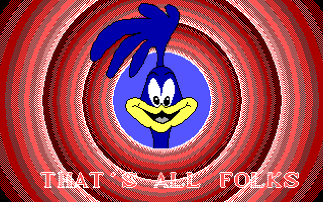 Road Runner IBM PC/Compatibles Screenshot: Game over.