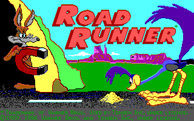 Road Runner IBM PC/Compatibles Screenshot: Title screen.