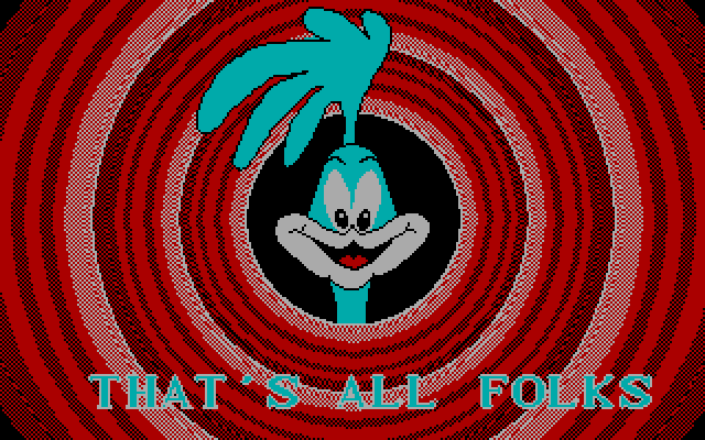 Road Runner IBM PC/Compatibles Screenshot: Game over.