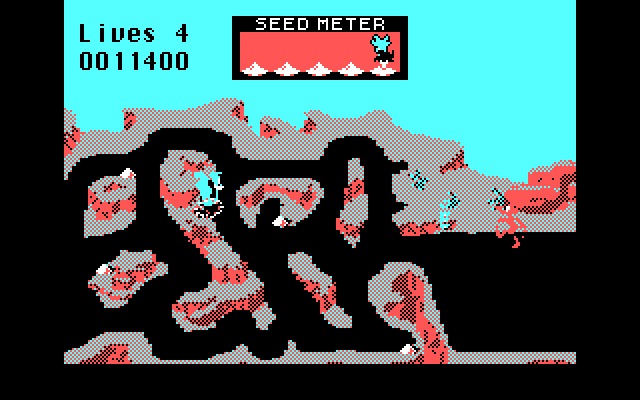 Road Runner IBM PC/Compatibles Screenshot: Narrow roads can be difficult to navigate.
