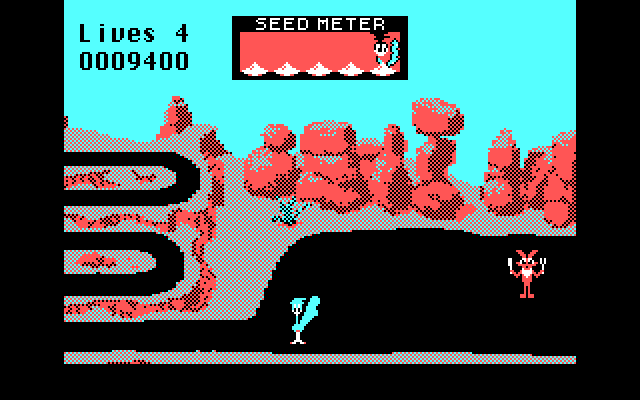 Road Runner IBM PC/Compatibles Screenshot: Level two begins.