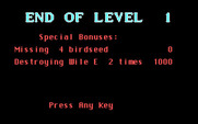 Road Runner for IBM PC/Compatibles - End of level one.