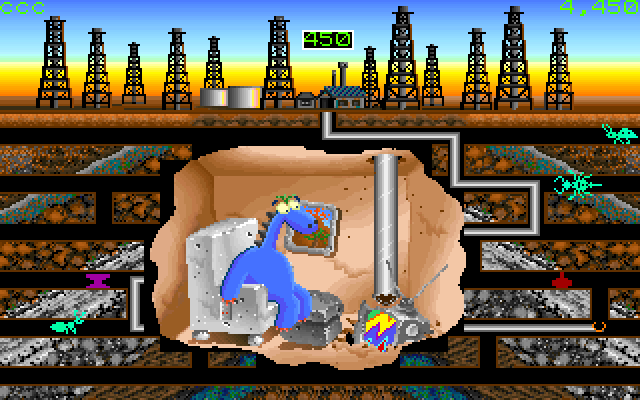 Oil's Well IBM PC/Compatibles Screenshot: Between levels there are animated cartoons.